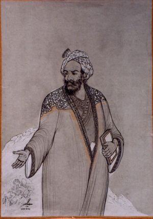 سعدی اثر حسین بهزاد (با رنگ‌های معکوس)