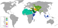 نقشه پراکندگی مذهبی در میان کشورهای اسلامی