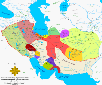 نقشه ایران در دوران حکومت باوندیان
