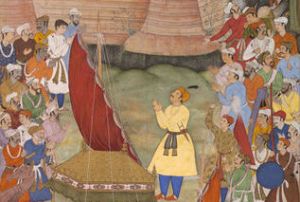 Akbar prays after Bengal victory (cropped).jpg