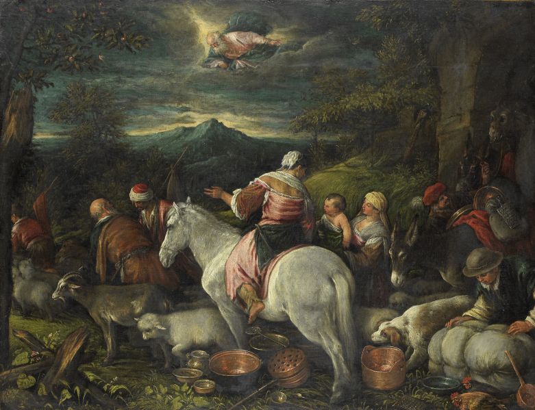 پرونده:Francesco Bassano - Abraham vertrekt uit Haran.jpg