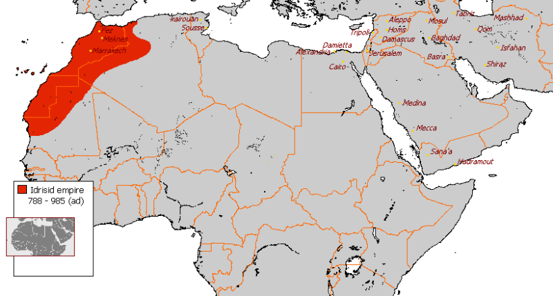 پرونده:Idrisids Dynasty 788 - 985 (AD).PNG