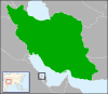 نقشهٔ موقعیت ایران و بحرین.